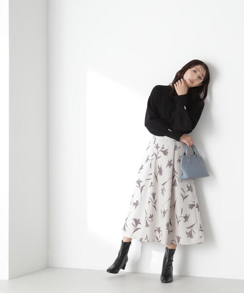 NATURAL BEAUTY BASIC(ナチュラルビューティーベーシック)の「◇パールタックスリーブニット(ニット/セーター・レディース・ピンク/ブラック/オフホワイト・FREE)」の9枚目の写真