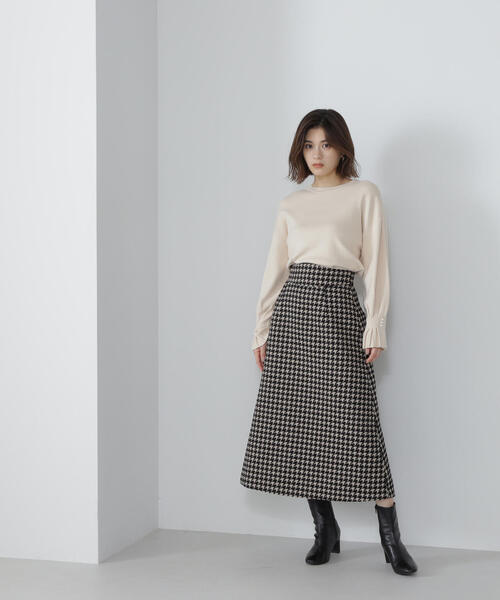 NATURAL BEAUTY BASIC(ナチュラルビューティーベーシック)の「◇パールタックスリーブニット(ニット/セーター・レディース・ピンク/ブラック/オフホワイト・FREE)」の14枚目の写真