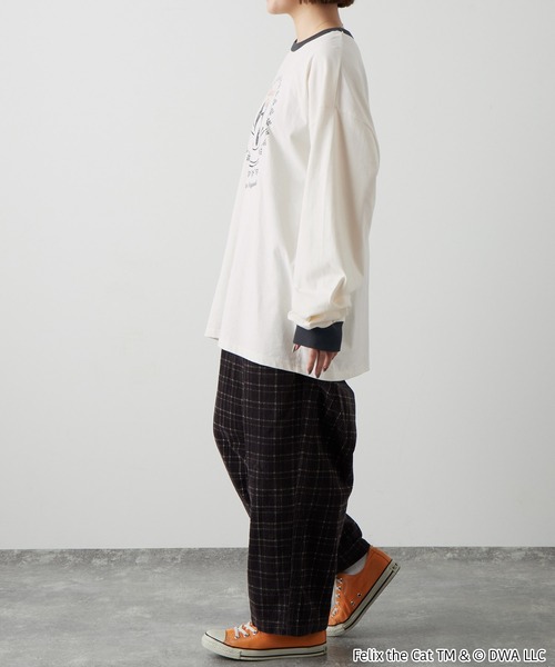 MONO-MART LADY'S(モノマートレディース)の「【FELIX】別注 フェリックス ヴィンテージプリントリンガーロンT(Tシャツ/カットソー・レディース・アイボリー/ホワイト系/オートミール/アイボリー系・FREE)」の7枚目の写真