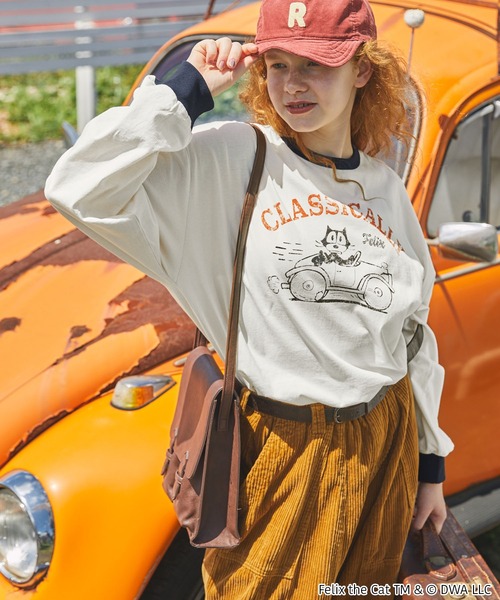 FELIX】別注 フェリックス ヴィンテージプリントリンガーロンT（T