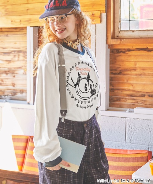 MONO-MART LADY'S(モノマートレディース)の「【FELIX】別注 フェリックス ヴィンテージプリントリンガーロンT(Tシャツ/カットソー・レディース・アイボリー/ホワイト系/オートミール/アイボリー系・FREE)」の21枚目の写真
