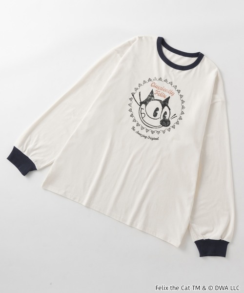 FELIX】別注 フェリックス ヴィンテージプリントリンガーロンT（T