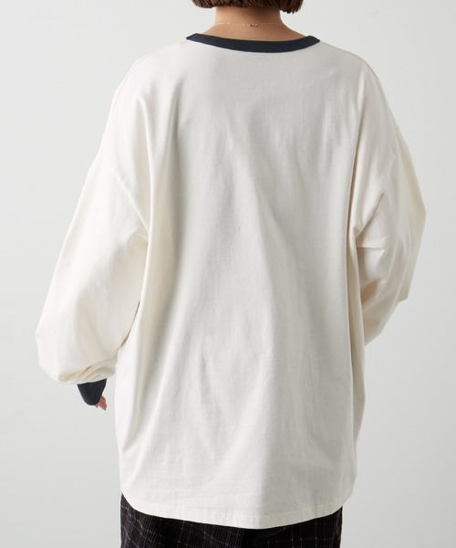MONO-MART LADY'S(モノマートレディース)の「【FELIX】別注 フェリックス ヴィンテージプリントリンガーロンT(Tシャツ/カットソー・レディース・アイボリー/ホワイト系/オートミール/アイボリー系・FREE)」の5枚目の写真