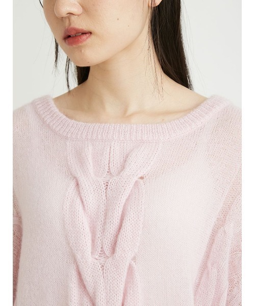 LILY BROWN(リリーブラウン)の「ケーブルニットプルオーバー(ニット/セーター・レディース・グレー/ピンク/アイボリー・FREE)」の7枚目の写真