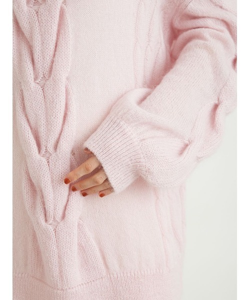 LILY BROWN(リリーブラウン)の「ケーブルニットプルオーバー(ニット/セーター・レディース・グレー/ピンク/アイボリー・FREE)」の8枚目の写真