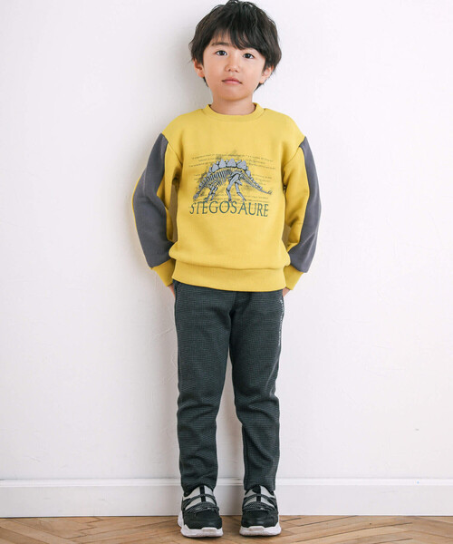 BeBe（ベベ）の「ベア裏毛恐竜標本トレーナー(80~150cm)（スウェット・キッズ・オフホワイト/グリーン/イエロー・90cm/100cm/130cm/120cm/140cm/110cm/80ｃｍ/150cm）」の8枚目の写真