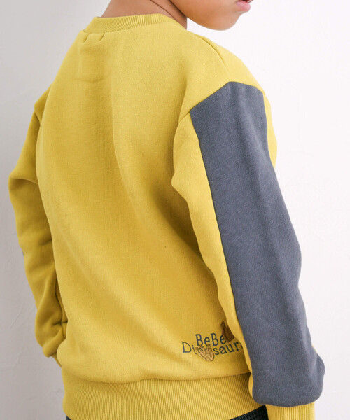BeBe（ベベ）の「ベア裏毛恐竜標本トレーナー(80~150cm)（スウェット・キッズ・オフホワイト/グリーン/イエロー・90cm/100cm/130cm/120cm/140cm/110cm/80ｃｍ/150cm）」の9枚目の写真