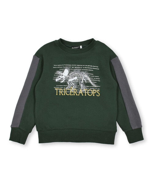 BeBe（ベベ）の「ベア裏毛恐竜標本トレーナー(80~150cm)（スウェット・キッズ・オフホワイト/グリーン/イエロー・90cm/100cm/130cm/120cm/140cm/110cm/80ｃｍ/150cm）」の10枚目の写真