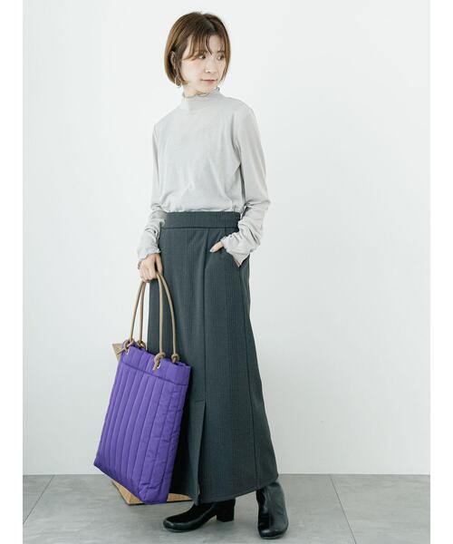 Samansa Mos2 blue（サマンサモスモスブルー）の「2WAYハンドルキルティングトート（ハンドバッグ・レディース・ブラック/キナリ/パープル・F）」の5枚目の写真