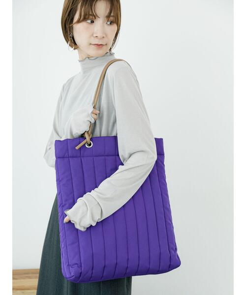 Samansa Mos2 blue（サマンサモスモスブルー）の「2WAYハンドルキルティングトート（ハンドバッグ・レディース・ブラック/キナリ/パープル・F）」の6枚目の写真