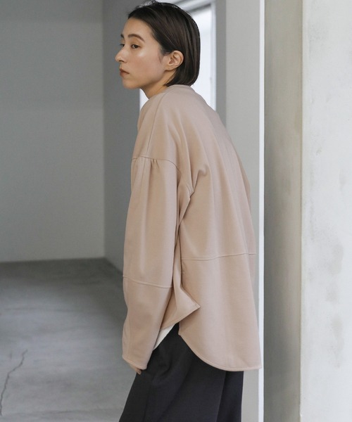 select MOCA（セレクトモカ）の「キーネックランタンスリーブプルオーバー（Tシャツ/カットソー・レディース・ブラック/ベージュ・FREE）」の16枚目の写真