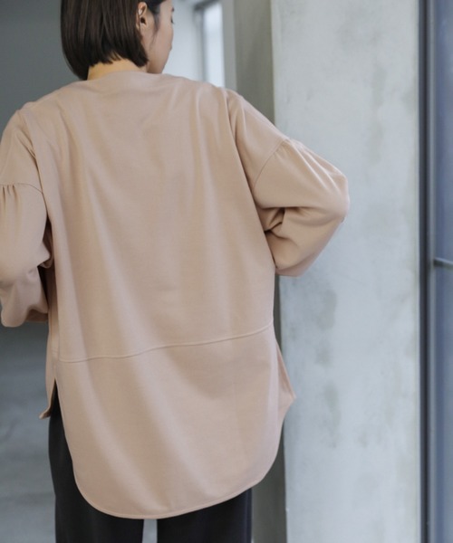 select MOCA（セレクトモカ）の「キーネックランタンスリーブプルオーバー（Tシャツ/カットソー・レディース・ブラック/ベージュ・FREE）」の21枚目の写真