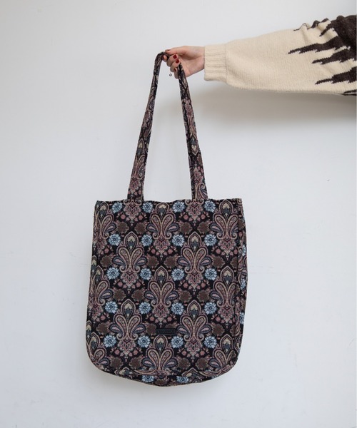 VACANCY（ヴァカンシー）の「ゴブラン柄オーバートートバッグ（トートバッグ・レディース・ホワイト/ブラック・FREE）」の9枚目の写真