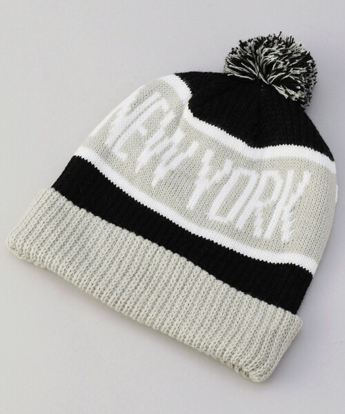 '47(フォーティーセブン)の「’47/フォーティーセブン YANKEES CALGARY ’47 CUFF KNIT/ヤンキース カルガリー ’47 カフ ニット/ポンポンニット帽(ニットキャップ/ビーニー・メンズ・ブラック/グレー・フリ-)」の3枚目の写真