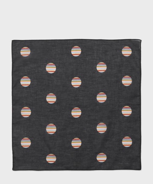 シグネチャーストライプトリミング ハンカチ Paul Smith｜シグネチャーストライプトリミング ハンカチ