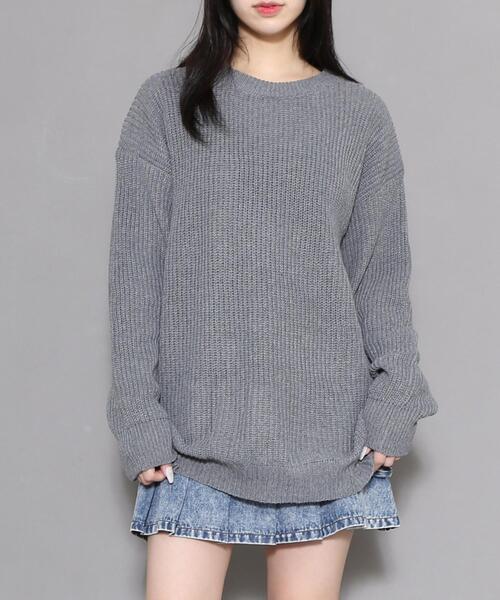 Figments（フィグメンツ）の「無地セーター（ニット/セーター・レディース・グレー/ブラック・FREE）」の11枚目の写真