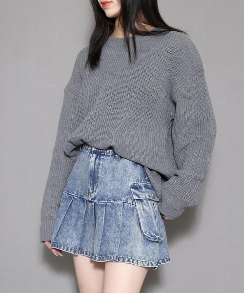 Figments（フィグメンツ）の「無地セーター（ニット/セーター・レディース・グレー/ブラック・FREE）」の14枚目の写真