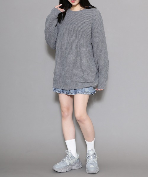 Figments（フィグメンツ）の「無地セーター（ニット/セーター・レディース・グレー/ブラック・FREE）」の4枚目の写真