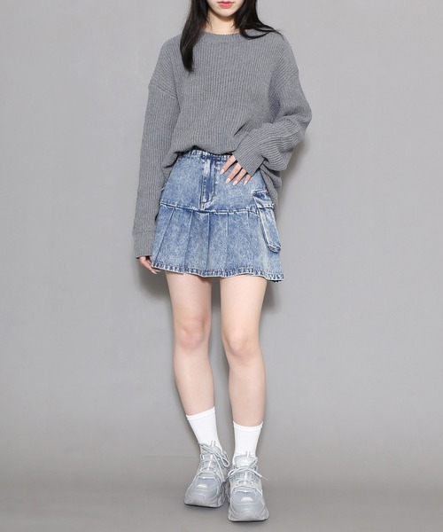 Figments（フィグメンツ）の「無地セーター（ニット/セーター・レディース・グレー/ブラック・FREE）」の5枚目の写真