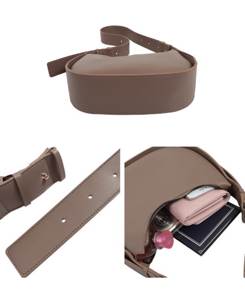 KOBE LETTUCE（コウベレタス）の「ワイドベルトショルダーバッグ（ショルダーバッグ・レディース・ボルドー/ブラック/グレイッシュベージュ・FREE）」の9枚目の写真