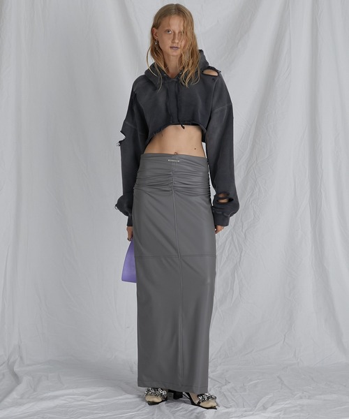 PRANK PROJECT（プランクプロジェクト）の「スプレーダイショートスウェットフーディ / Spray Dyed Short Hoodie（パーカー・レディース・ブラック/ネイビー/ホワイト・FREE）」の8枚目の写真