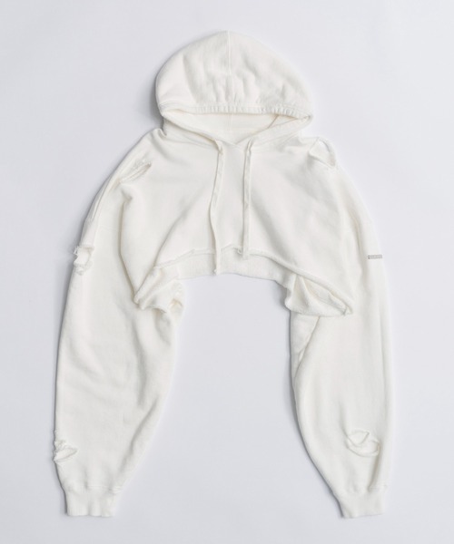 PRANK PROJECT（プランクプロジェクト）の「スプレーダイショートスウェットフーディ / Spray Dyed Short Hoodie（パーカー・レディース・ブラック/ネイビー/ホワイト・FREE）」の22枚目の写真