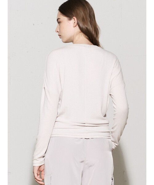 MIDIUMISOLID(ミディウミソリッド)の「MIDIUMISOLID for Ladies タイトリブプルオーバー(Tシャツ/カットソー・レディース・ブラック/グレー/ベージュ・FREE)」の9枚目の写真