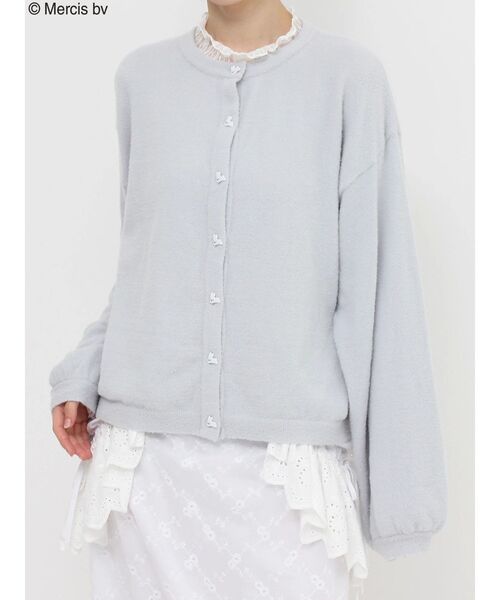 merry jenny（メリージェニー）の「うさぎたちのカーディガン（カーディガン/ボレロ・レディース・ブラック/オフホワイト/ライトブルー・FREE）」の4枚目の写真
