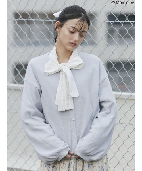 merry jenny（メリージェニー）の「うさぎたちのカーディガン（カーディガン/ボレロ・レディース・ブラック/オフホワイト/ライトブルー・FREE）」の5枚目の写真