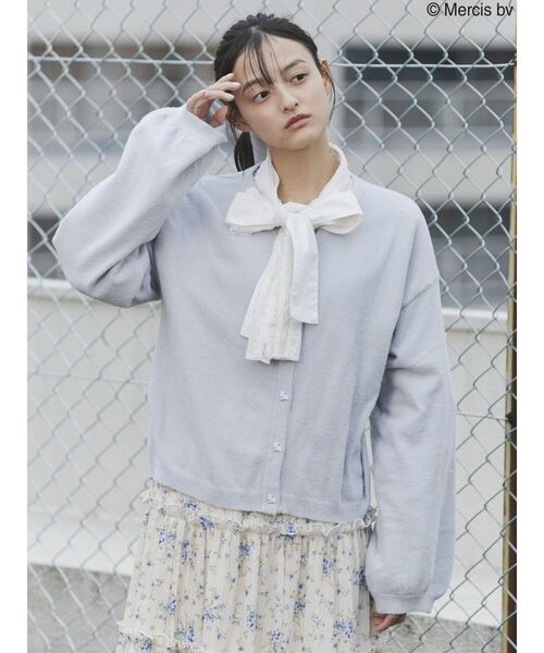 merry jenny（メリージェニー）の「うさぎたちのカーディガン（カーディガン/ボレロ・レディース・ブラック/オフホワイト/ライトブルー・FREE）」の6枚目の写真