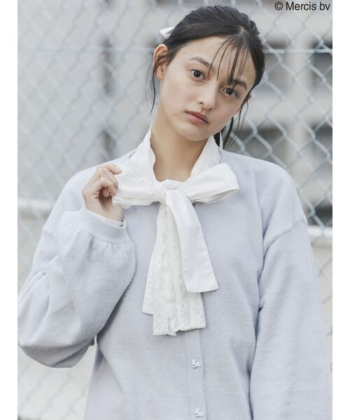 merry jenny（メリージェニー）の「うさぎたちのカーディガン（カーディガン/ボレロ・レディース・ブラック/オフホワイト/ライトブルー・FREE）」の7枚目の写真