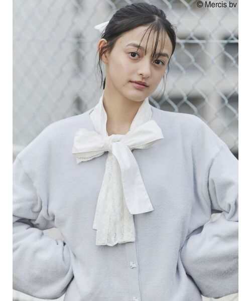 merry jenny（メリージェニー）の「うさぎたちのカーディガン（カーディガン/ボレロ・レディース・ブラック/オフホワイト/ライトブルー・FREE）」の8枚目の写真