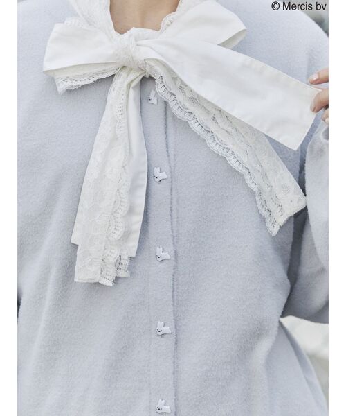 merry jenny（メリージェニー）の「うさぎたちのカーディガン（カーディガン/ボレロ・レディース・ブラック/オフホワイト/ライトブルー・FREE）」の9枚目の写真