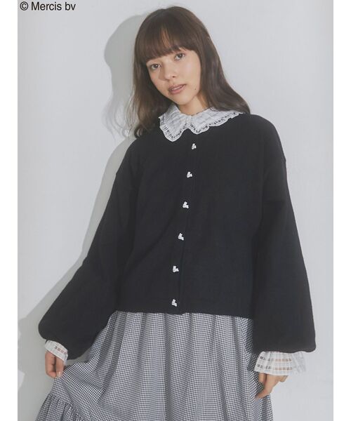 merry jenny（メリージェニー）の「うさぎたちのカーディガン（カーディガン/ボレロ・レディース・ブラック/オフホワイト/ライトブルー・FREE）」の13枚目の写真
