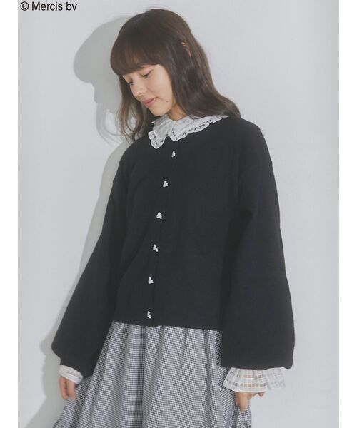 merry jenny（メリージェニー）の「うさぎたちのカーディガン（カーディガン/ボレロ・レディース・ブラック/オフホワイト/ライトブルー・FREE）」の15枚目の写真