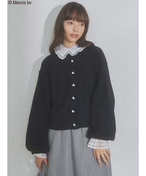 merry jenny（メリージェニー）の「うさぎたちのカーディガン（カーディガン/ボレロ・レディース・ブラック/オフホワイト/ライトブルー・FREE）」の16枚目の写真