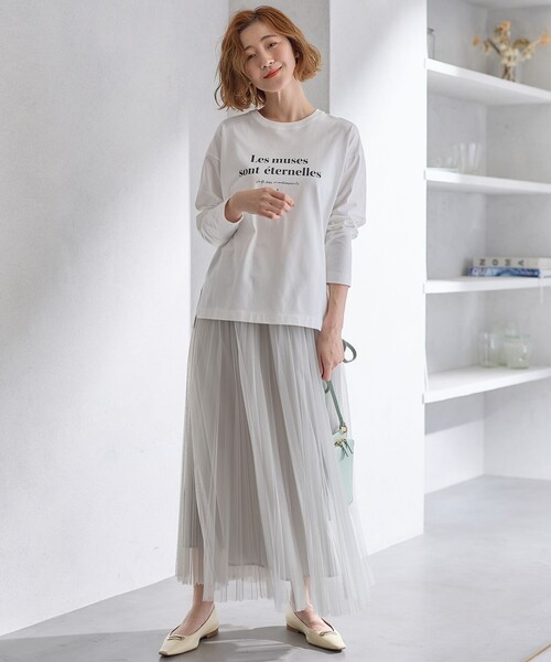 23区(ニジュウサンク)の「【洗える】ミューズ ロゴTシャツ(Tシャツ/カットソー・レディース・ブラック系/ホワイト系・48/44/46)」の4枚目の写真
