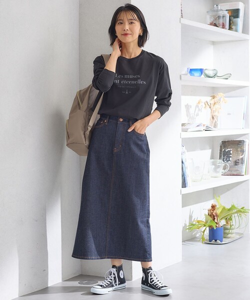 23区(ニジュウサンク)の「【洗える】ミューズ ロゴTシャツ(Tシャツ/カットソー・レディース・ブラック系/ホワイト系・48/44/46)」の6枚目の写真