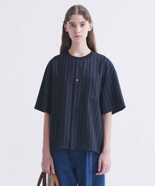 CULLNI（クルニ）の「24-SS-031B / Stripe Twill Front Fly Like Short 
