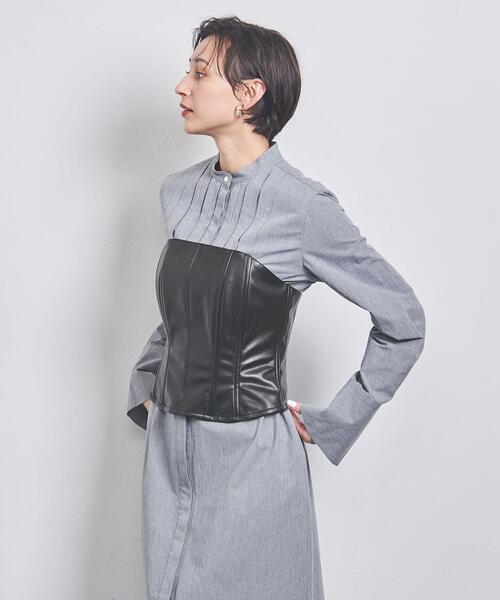 UNITED ARROWS(ユナイテッドアローズ)の「フェイクレザー ベアトップ(チューブトップ・レディース・ブラック・FREE)」の1枚目の写真