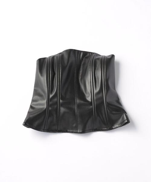 UNITED ARROWS(ユナイテッドアローズ)の「フェイクレザー ベアトップ(チューブトップ・レディース・ブラック・FREE)」の7枚目の写真