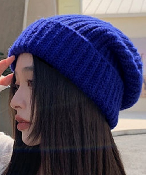 Miniministore（ミニミニストア）の「ニット帽 レディース 秋冬ニットキャップ（ニットキャップ/ビーニー・レディース・ベージュ/グレー/ピンク/イエロー/ブラック/ライトブラウン/ロイヤルブルー・FREE）」の5枚目の写真