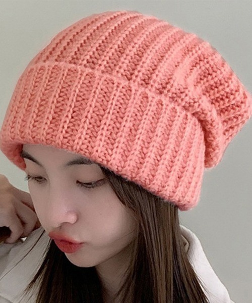 Miniministore（ミニミニストア）の「ニット帽 レディース 秋冬ニットキャップ（ニットキャップ/ビーニー・レディース・ベージュ/グレー/ピンク/イエロー/ブラック/ライトブラウン/ロイヤルブルー・FREE）」の7枚目の写真