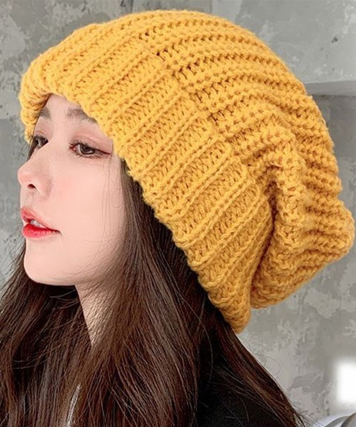 Miniministore（ミニミニストア）の「ニット帽 レディース 秋冬ニットキャップ（ニットキャップ/ビーニー・レディース・ベージュ/グレー/ピンク/イエロー/ブラック/ライトブラウン/ロイヤルブルー・FREE）」の6枚目の写真