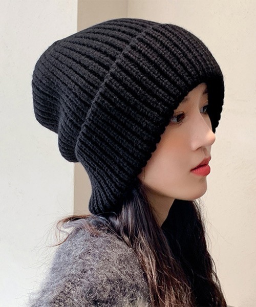 Miniministore（ミニミニストア）の「ニット帽 レディース 秋冬ニットキャップ（ニットキャップ/ビーニー・レディース・ベージュ/グレー/ピンク/イエロー/ブラック/ライトブラウン/ロイヤルブルー・FREE）」の15枚目の写真