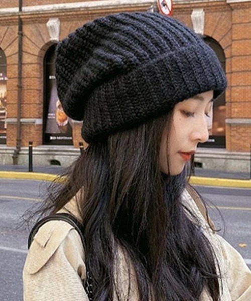 Miniministore（ミニミニストア）の「ニット帽 レディース 秋冬ニットキャップ（ニットキャップ/ビーニー・レディース・ベージュ/グレー/ピンク/イエロー/ブラック/ライトブラウン/ロイヤルブルー・FREE）」の16枚目の写真