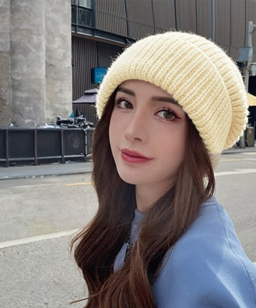 Miniministore（ミニミニストア）の「ニット帽 レディース 秋冬ニットキャップ（ニットキャップ/ビーニー・レディース・ベージュ/グレー/ピンク/イエロー/ブラック/ライトブラウン/ロイヤルブルー・FREE）」の20枚目の写真
