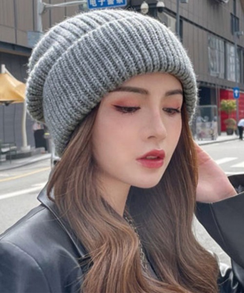 Miniministore（ミニミニストア）の「ニット帽 レディース 秋冬ニットキャップ（ニットキャップ/ビーニー・レディース・ベージュ/グレー/ピンク/イエロー/ブラック/ライトブラウン/ロイヤルブルー・FREE）」の21枚目の写真