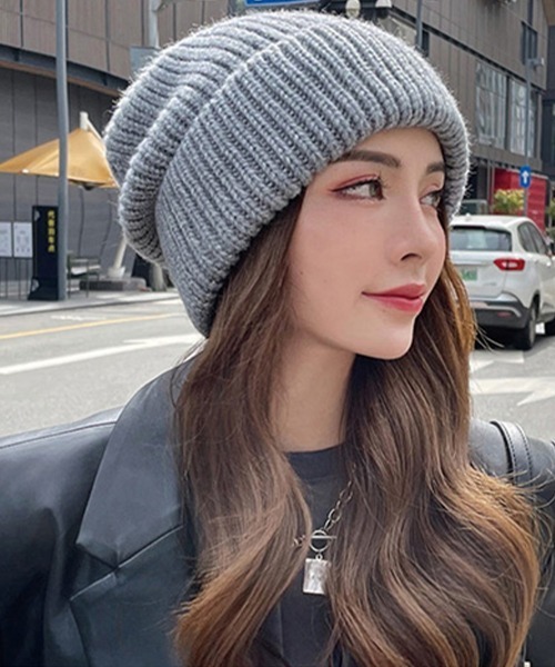 Miniministore（ミニミニストア）の「ニット帽 レディース 秋冬ニットキャップ（ニットキャップ/ビーニー・レディース・ベージュ/グレー/ピンク/イエロー/ブラック/ライトブラウン/ロイヤルブルー・FREE）」の22枚目の写真