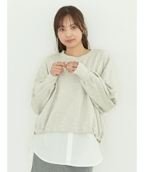 earth music&ecology(アースミュージックアンドエコロジー)の「裏毛ドロストプルオーバー(Tシャツ/カットソー・レディース・イエロー/コーラル/アイボリー/ブルー/オートミール・FREE)」の6枚目の写真